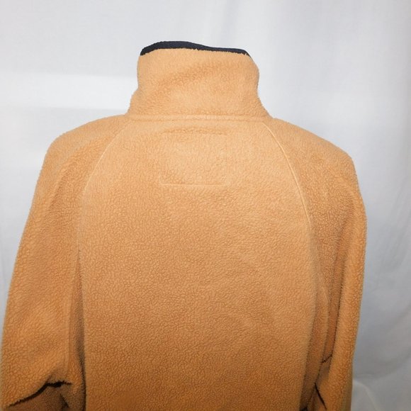 American Eagle Snap Front Sherpa Fleece Jacket Blue Tan Brown Womens XS - Picture 11 of 11